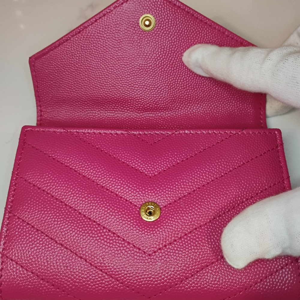 YSL Compact Wallet - Pink Yves Saint Laurent Leather w/GHW - Picture 4 of 15